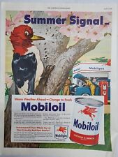 Print Ad - Mobiloil Mobilgas - Summer Signal - Original Page S.E. Post 4/22/50 picture
