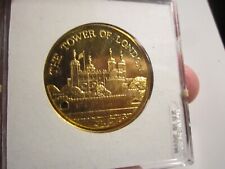 THE TOWER OF LONDON COMMEMORATIVE COIN 22K GOLD PLATED SEALED MINT BBA picture