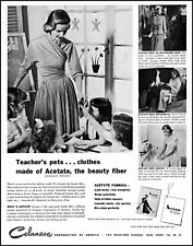 1952 School teacher girls classroom Celanese Corp vintage photo print ad adl87 picture