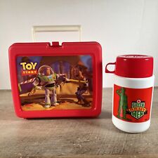 Vintage 1996 Toy Story Lunch Box with Green Army Men Thermos Red Plastic picture