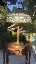 ARTS CRAFTS ANTIQUE LAMB BROS & GREENE LEADED STAINED SLAG GLASS LAMP HANDEL ERA picture