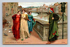Artist Henry Holiday Dante and Beatrice Perspective Florence Italy Postcard picture