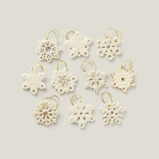 Lenox China Pierced Snowflake Mini Ornaments - 10 Piece Set - N/O picture