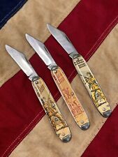 Daniel Boone Davy Crockett Buffalo Bill Novelty Pocket Knife Set Of 3 picture