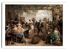 Jan Steen The Dancing Couple 1663 Dutch Art Postcard - Vintage Chrome Postcard picture