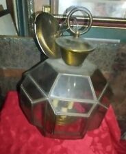 Vintage Chandelier Frederick Ramond Pendant Ceiling Light  Beveled Glass & Brass picture