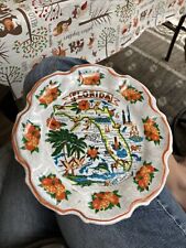 Vintage Collectible Florida State Souvenir Plastic Plate Oranges Made in Taiwan picture