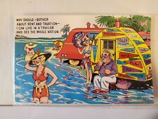 Vintage life in the trailer park postcard EXCELLENT CONDITION  picture