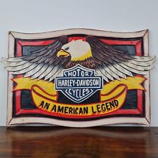 MOTOR CYCLES HARLEY DAVIDSON EMBOSSED BOARD VINTAGE PLAQUE HOME DECOR picture