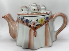 Andrea by Sadek Porcelain Tea Pot Table With Table Cloth Tea For 2 Chipped picture
