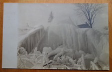 massive ice mound, real photo pmk 1909 DELANSON NY pmk error postcard picture