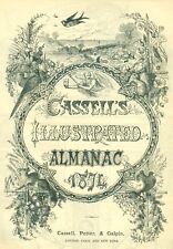 1874 CASSELL'S ILLUSTRATED ALMANAC, London, Paris, And New York Print Ad SV4. picture