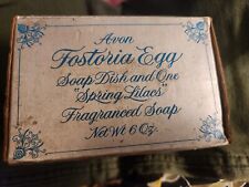 Avon Fostoria Lead Crystal Egg Soap Dish Mother's Day 1977 - Vintage picture