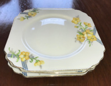 JYOTO CHINA OCCUPIED JAPAN LOT OF 3 SQUARE SALAD/ DESSERT PLATES 7-1/8” HTF picture