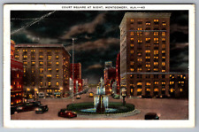 Postcard  Court Square @ Night Montgomery Alabama   H 1 picture