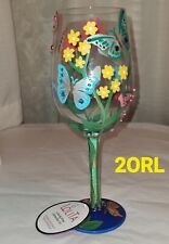 Lolita Bejeweled Butterfly Wine Glass Hand Painted 15oz 9”H Enesco NEW picture