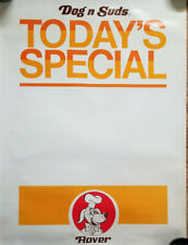 Dog N Suds Rare Vtg 1970s Rover Mascot Todays Special Store Advertising Poster picture