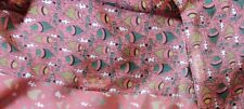 Vintage 1940s Cold Rayon Novelty Print Fabric 4+ Yards Coral Skinner Mills picture