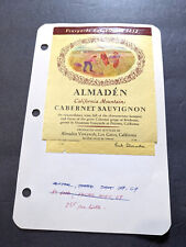 Vintage 1969 Almaden California Mountain Cabernet Sauvignon Wine Label picture