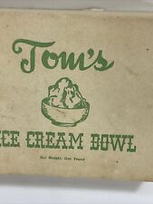 1940s Zanesville, Ohio Tom's Ice Cream Bowl Gift Box - RARE FIND picture