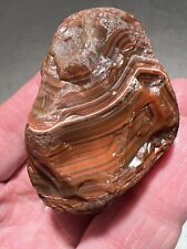 3.21 Oz Lake Superior Agate:  Deep Red Color- High Contrast Red And White Bands picture