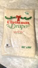 Vintage Christmas Drape Snow Mat Glitter Cotton Sheet NIP Village Sparkle Tex picture