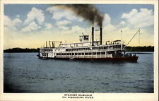 Steamer Dubuque on Mississippi River ~ 1920s unused vintage postcard picture