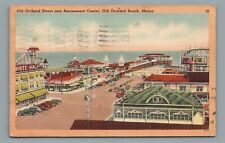 Old Orchard Street and Amusement Center Old Orchard Beach ME Postcard c1949 picture