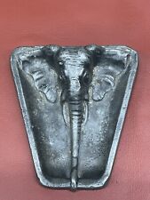 Vintage Unusual Elephant Head Cigar Ashtray Heavy Brass bronze tobacciana picture