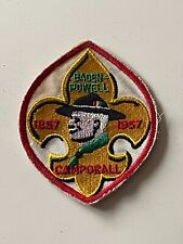 VINTAGE BSA BOY SCOUT BADEN-POWELL 1857-1957 CAMPORALL PATCH picture