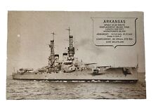 U.S.S. Arkansas Vintage Postcard Battleship at Sea United States Navy picture