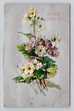 Postcard Catherine Klein a/s Birthday Greeting Flowers, Unposted Antique B12 picture