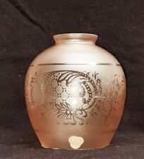 vintage VV French Vianne  Amber satin etched glass shade 2 1/4'' fitter picture