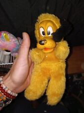 Vintage Pluto 1960s Walt Disney Dog Rubber Face Plush Stuffed Clean Japan 13