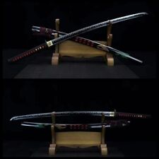 handmade Black T1095 steel Japanese Samurai Sword katana Full Tang Blade Sharp picture