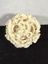 Vintage estate CHINESE Layered Chambers Carved dragon phoenix 1.75” PUZZLE BALL picture