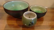 RSVP INTERNATIONAL Japanese Ceramic Kotobuki Bowls, Crackle Glaze Vtg Lot picture