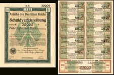 Anleihe des Deutfchen Reichs Schuldverfchreibung - 20,000 German Mark Bond (Unca picture