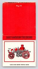 c1970s Early American Fire Engines Steam Wagon No 3 Vintage Matchbook Cover picture