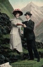 VINTAGE POSTCARD MADE IN GERMANY ROMANCE YOUNG COUPLE picture