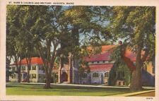  Postcard St Mark's Church + Rectory Augusta Maine picture