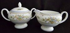 Wedgwood Petersham Creamer and Sugar Bowl with Lid Set Ca. 1976 ~ 1987 #R4536 picture