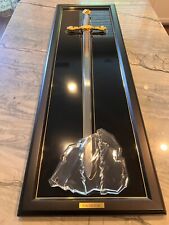 Rare Franklin Mint Sword of Excalibur 24K Gold/Sterling Silver Plated in Stone picture