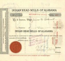 Indian Head Mills of Alabama - Stock Certificate - General Stocks picture