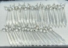 36 Vintage Prism Crystal Chandelier Drop Spear Icicle Glass Replacement 4” picture