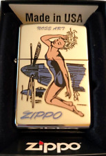 Zippo Vintage Nose Art Aircraft WWII Pinup Girl Polished Chrome 2012 MINT picture