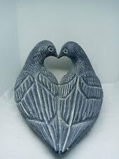 Vtg.Uniq Austin Production Sculpture Love Birds Stone Doves By Louise Shattuck.  picture