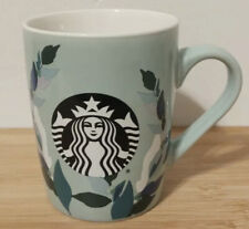 Starbucks Mint Green with Leaves Mermaid Logo Coffee Mug Tea Cup 10oz A6 picture