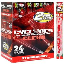 Sealed Box 24 Cyclones Strawberry Flavored Pre Rolled Cones Clear Non Tobacco picture