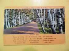 Shelburne Memorial Highway White Mts. New Hampshire linen postcard Memory Trail picture